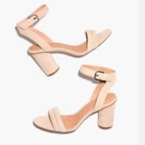 Madewell Shoes - Madewell The Rosalie High-Heel Shoes Sandals Heels Suede Nude Neutral Block NEW